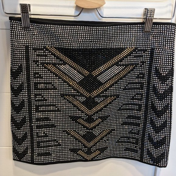 REMAIN XS Rhinestone Studded Aztec Bodycon… - Picture 2 of 5